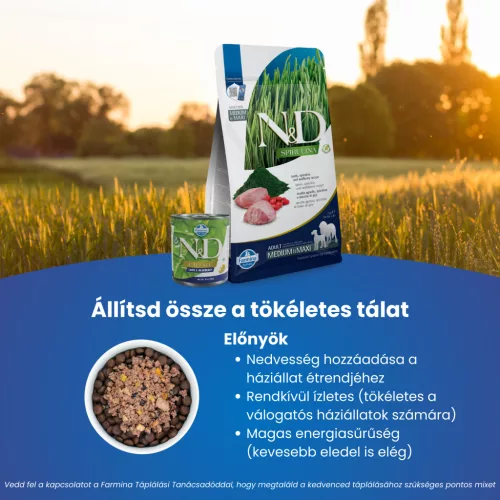N&D Spirulina bárány&goji-bogyó adult mini száraz kutyaeledel 2kg