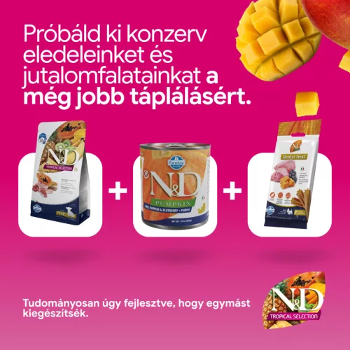 N&D Tropical Selection Bárány & Trópusi gyümölcsök Kölyök Mini Száraz Kutyaeledel 1,5kg