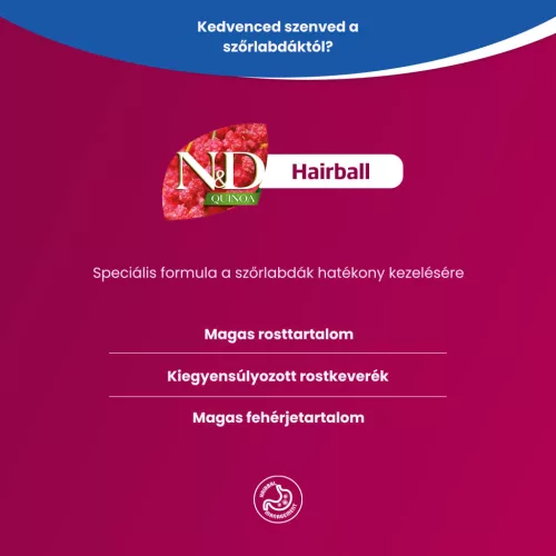 N&D Quinoa Hairball Kacsa Száraz Macskaeledel 300g