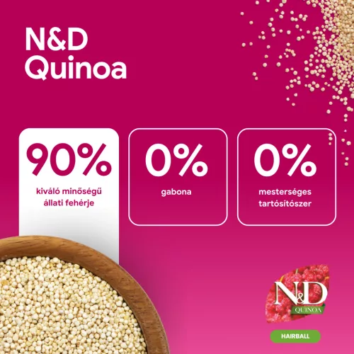 N&D Quinoa Hairball Kacsa Száraz Macskaeledel 300g