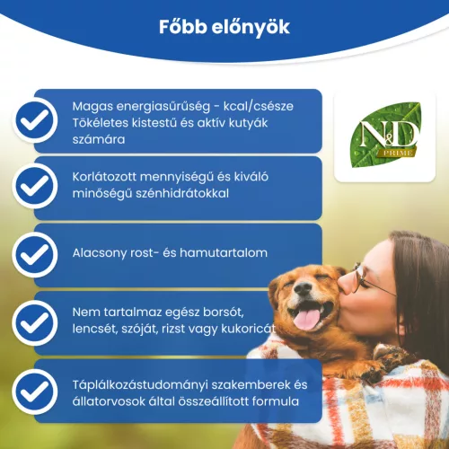 N&D Prime Vaddisznó & Alma Felnőtt Mini Száraz Kutyaeledel 800g