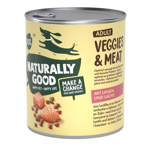 Naturally Good kutya konzerv adult lencse&lazac 6x800g