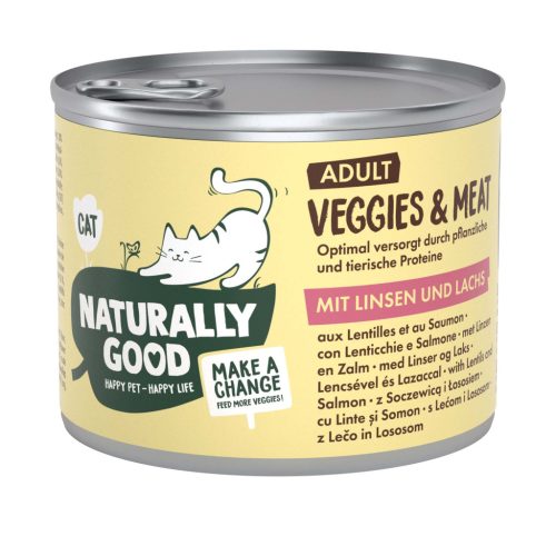 Naturally Good macska konzerv adult lazac 6x200g