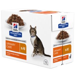   HILLS Prescription Diet macska tasak MP húgykő ellen s/d csirke 12x85g