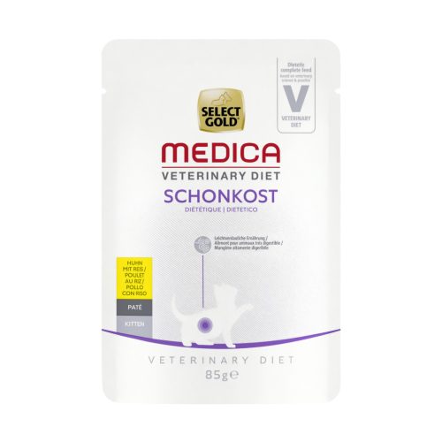 Select Gold Medica kitten tasak emésztőrendszeri problémákra csirke&rizs 12x85g