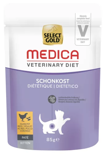 Select Gold Medica kitten tasak emésztőrendszeri problémákra csirke&rizs 12x85g