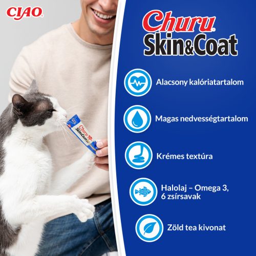 INABA Churu Skin&Coat krém csirke 4x14g