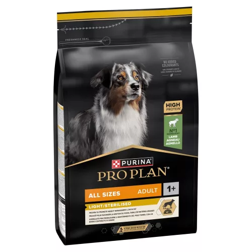 Purina Pro Plan All Sizes Light/Steril bárányban gazdag száraz kutyaeledel 3 kg
