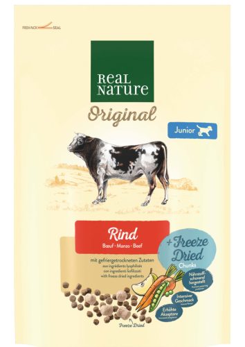 Real Nature Original Freeze junior száraz kutyaeledel marha 800g