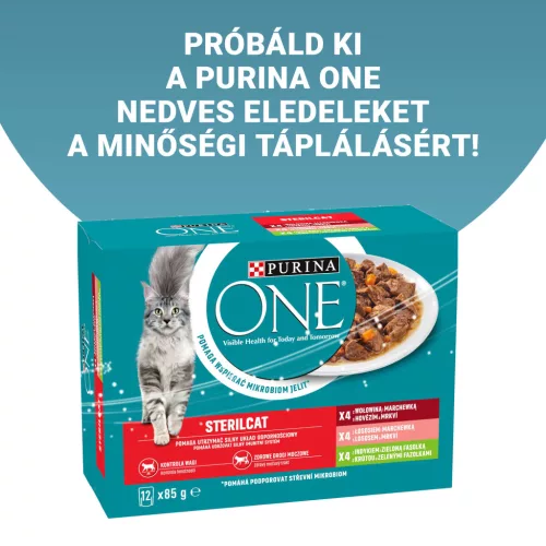 Purina ONE macska tasak MP steril marha&lazac&pulyka 12x85g