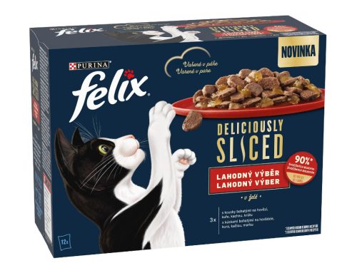 FELIX Deliciously Sliced macska tasak MP házias aszpik 12x80g