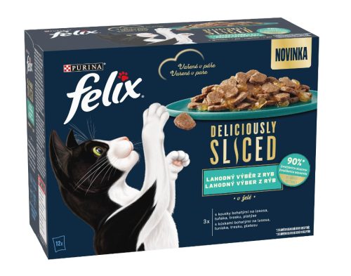 FELIX Deliciously Sliced macska tasak MP halas aszpik 12x80g