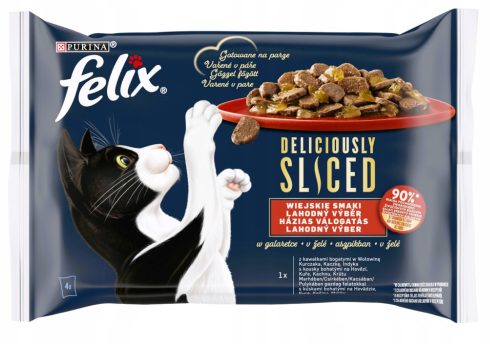 FELIX Deliciously Sliced macska tasak MP házias aszpik 4x80g