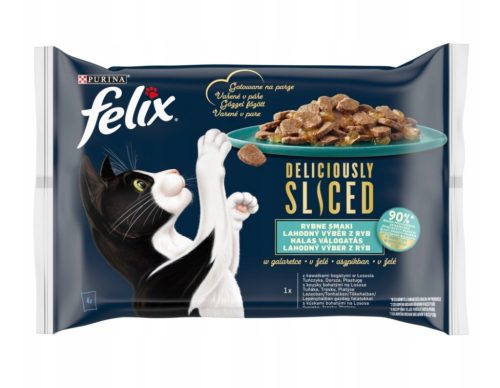FELIX Deliciously Sliced macska tasak MP halas aszpik 4x80g