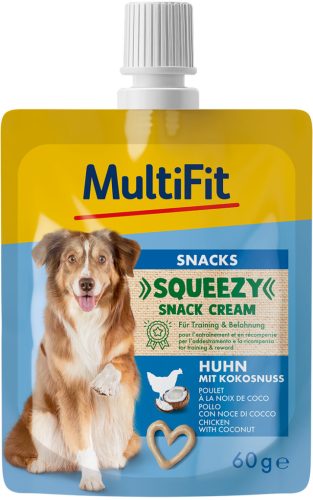 MultiFit Squeezys Cream kutya jutalomfalat csirke&kókusz 60ml