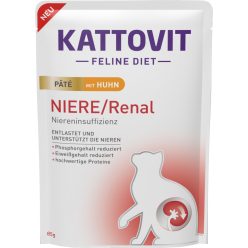   Kattovit Feline Diet paté tasakban, vesekímélő macskaeledel csirke 10x85g