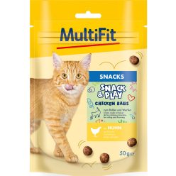 MultiFit Snack&Play macska jutalomfalat csirke golyók 50g