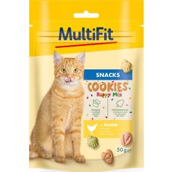   MultiFit Snack&Play macska jutalomfalat Cookies Party Mix 50g