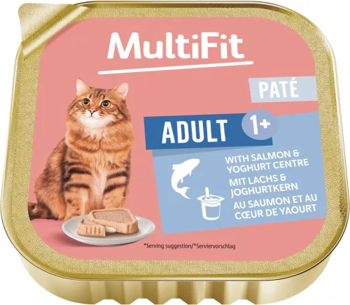 MultiFit Duo macska tálka adult lazac&joghurt 16x100g