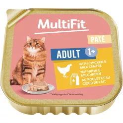 MultiFit Duo macska tálka adult csirke&tej 16x100g