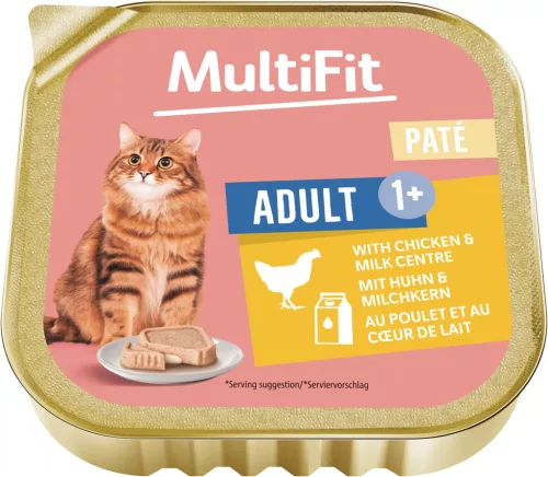 MultiFit Duo macska tálka adult csirke&tej 16x100g