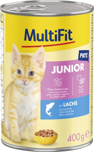 MultiFit macska konzerv paté junior lazac 6x400g
