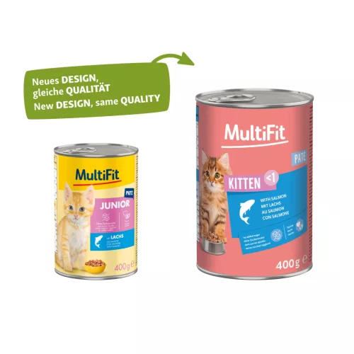 MultiFit macska konzerv paté junior lazac 6x400g