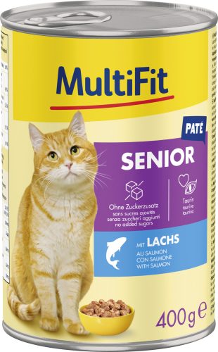 MultiFit macska senior konzerv paté lazac 6x400g