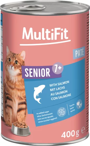 MultiFit macska senior konzerv paté lazac 6x400g