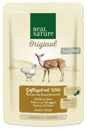 Real Nature Classic senior nedves macskaeledel tasak szárnyas&vad 12x85g