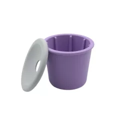   Fiboo Snack Fibeek habzsolásgátló tálka tetővel lila 9x8cm