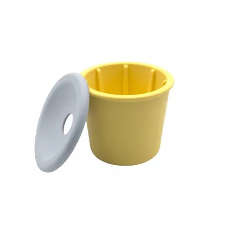 Fiboo Snack Fibeek habzsolásgátló tálka tetővel sárga 9x8cm