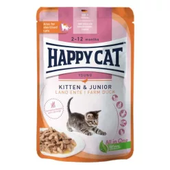 Happy Cat kitten junior eledel tasak kacsa 20x85g