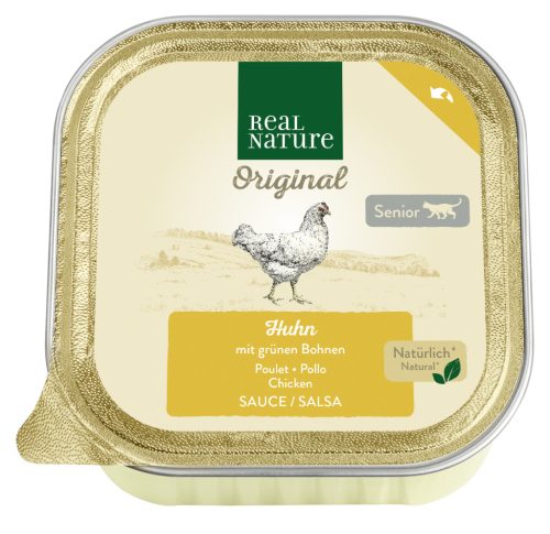 Real Nature Original macska tálka senior csirke&zöldbab 16x100g