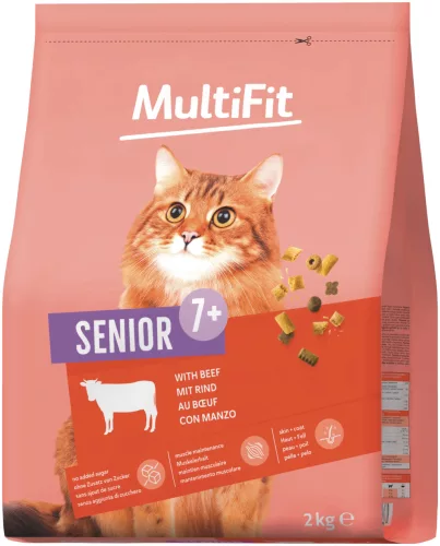 MultiFit Classic senior száraz macskaeledel marha 2kg