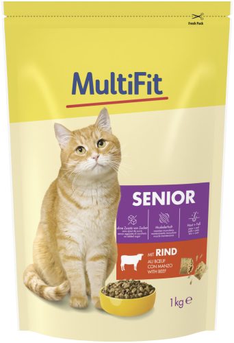 MultiFit Classic senior száraz macskaeledel marha 1kg