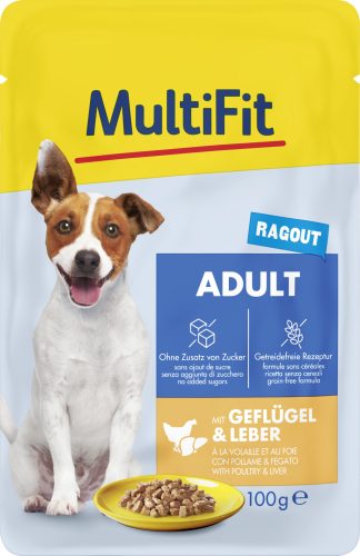 MultiFit kutya tasak adult szárnyas&máj 24x100g
