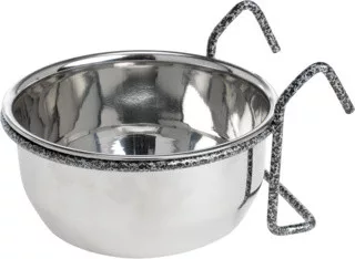 AniOne rozsdamentes akasztható acél tál madaraknak 550ml 12cm