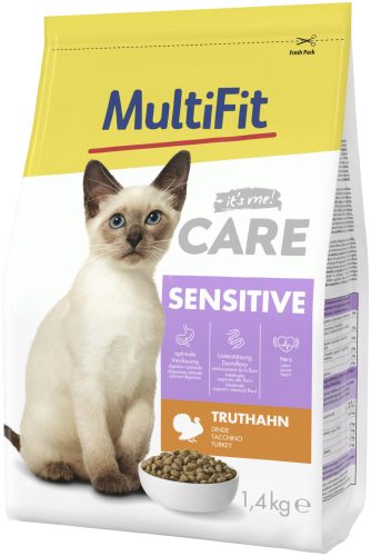 MultiFit Care sensitive száraz macskaeledel pulyka 1,4kg