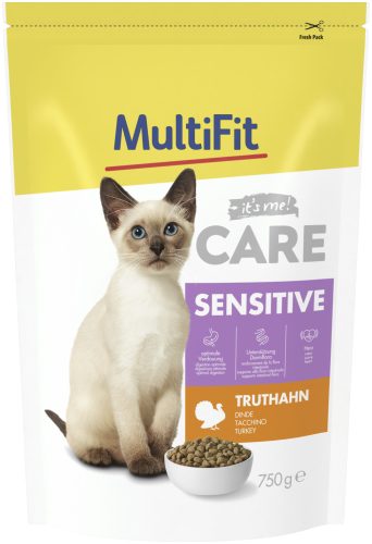 MultiFit Care sensitive száraz macskaeledel pulyka 750g