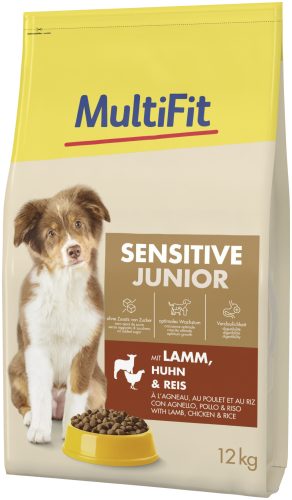 MultiFit Sensitive junior száraz kutyaeledel bárány&szárnyas 12kg
