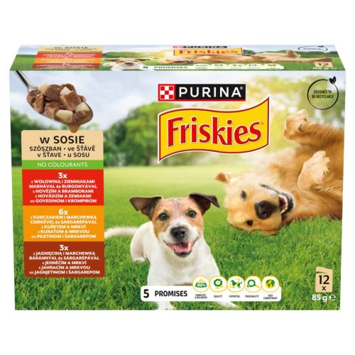 Friskies kutya tasak MP adult szószos válogatás 12x85g
