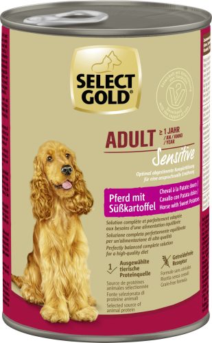 Select Gold Sensitive adult kutyaeledel konzerv ló&édesburgonya 6x400g