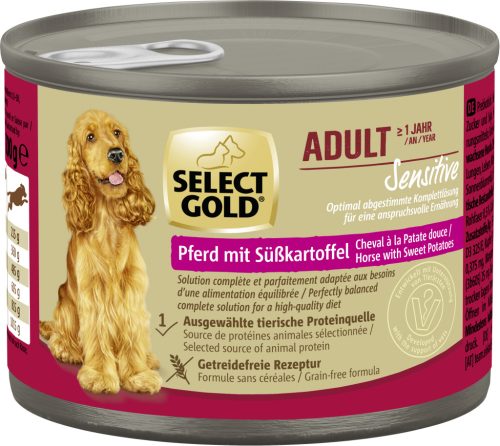 Select Gold Sensitive kutya konzerv adult ló&édesburgonya 6x200g