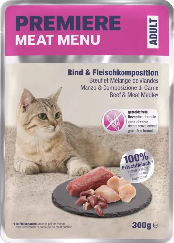 Premiere Meat Menu macska tasak adult marha 6x300g