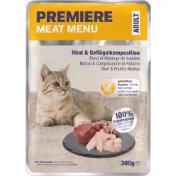 Premiere Meat Menu macska tasak adult marha&szárnyas 6x300g