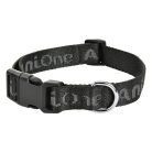 AniOne kutyanyakörv logóval fényvisszaverő fekete M