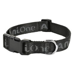 AniOne kutyanyakörv logóval fényvisszaverő fekete M