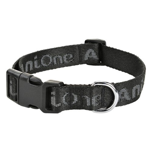 AniOne kutyanyakörv logóval fényvisszaverő fekete M