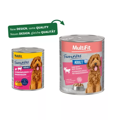 MultiFit Favourites kutya konzerv sonka&marhaszív 6x800g